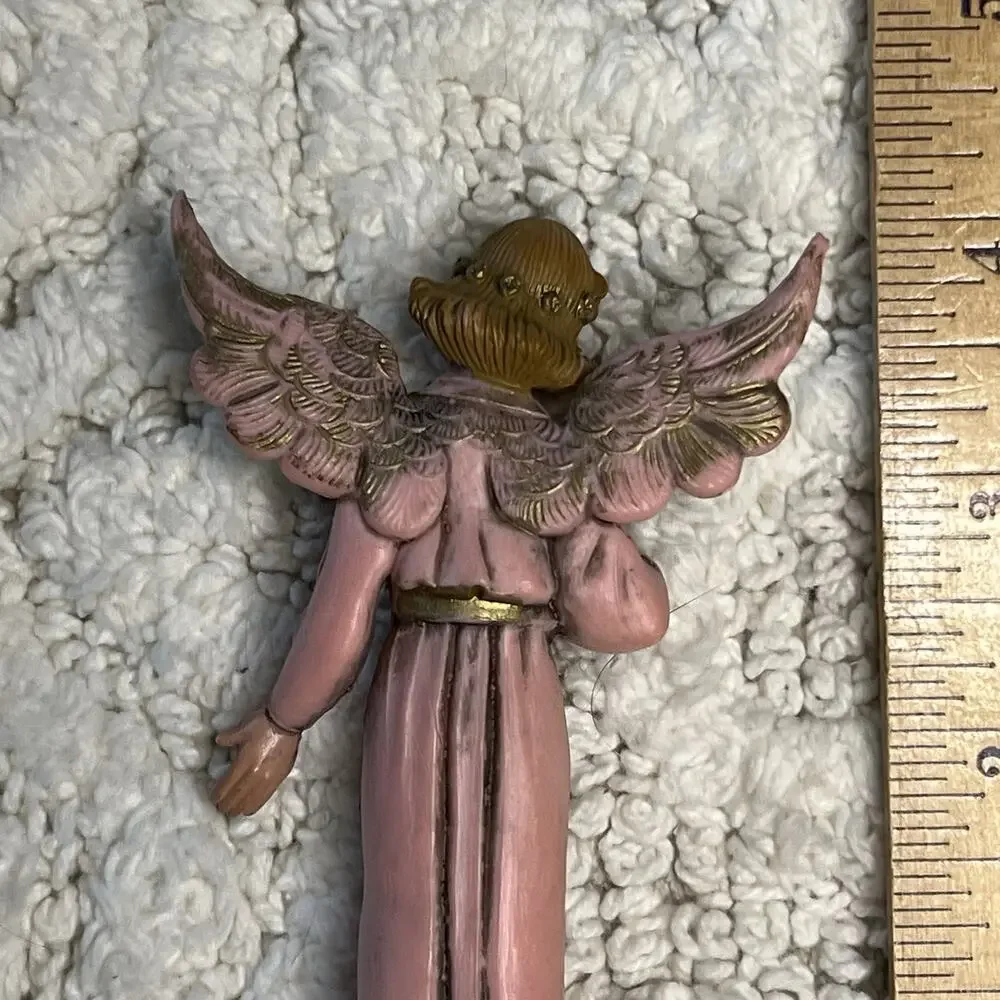 Vintage Manger Nativity Angel Figurine Pink ITALY Plastic Christmas Replacement